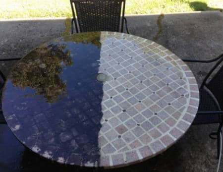 Patio table pressure washing