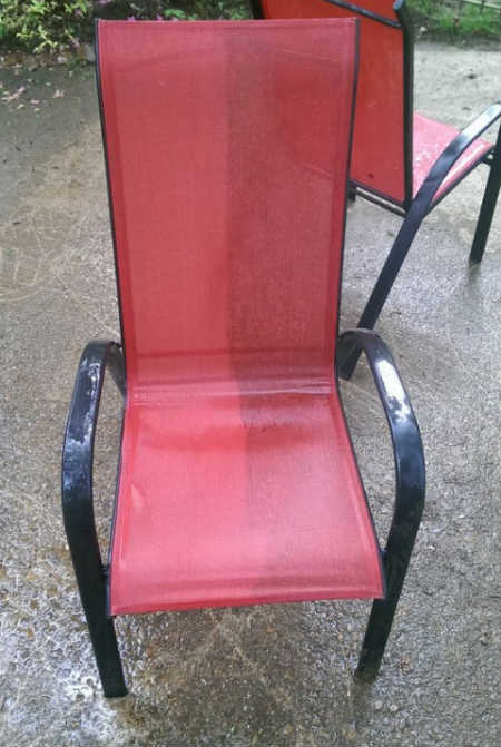 Vinyl chair pressure washing