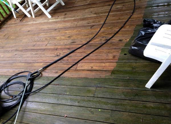 Pressure Washer Uses Wood Deck