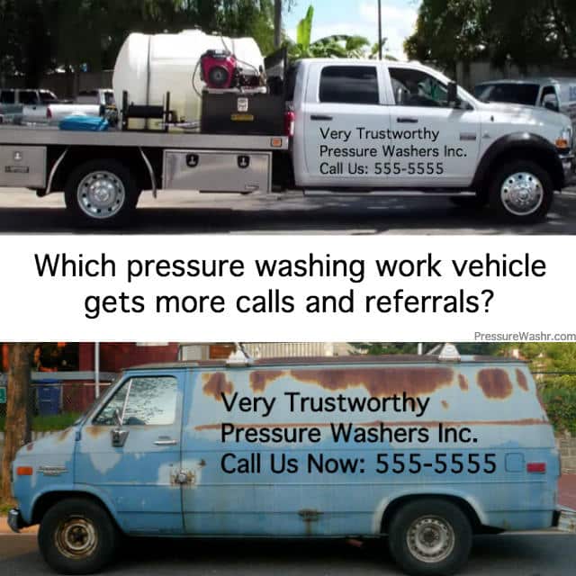 Pressure washing business vehicles comparison