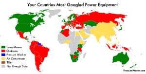 Most googled power equipment type pressurewashr map chart