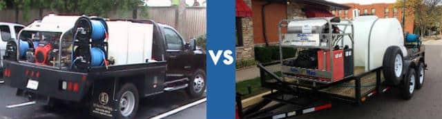 Pressure washer trailer vs truck mounted pros and cons