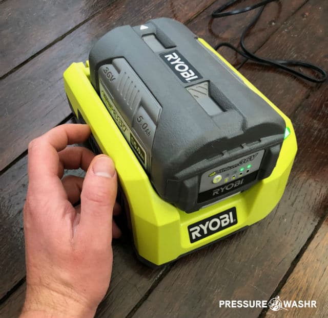 Ryobi 36 Volt 5 amp hour battery for cordless electric pressure washer