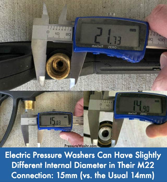 Electric Pressure Washer M22 Connection With 15mm Internal Diameter