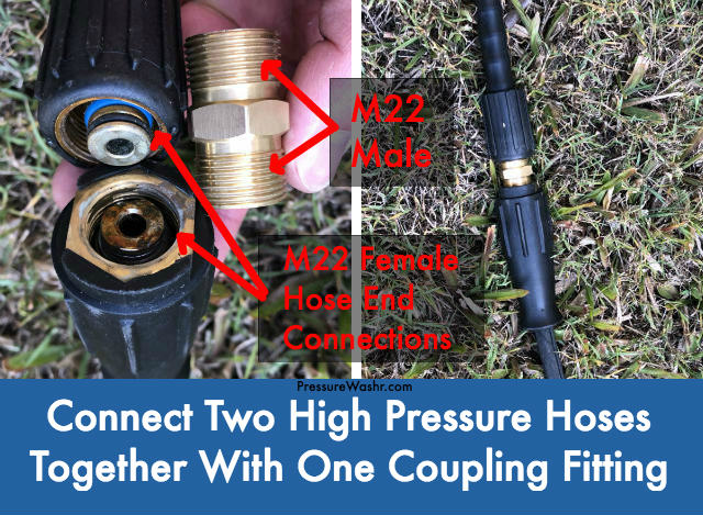 M22 male hose connector coupling fitting to extend hose length