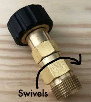 Pressure washer gun swivel fitting