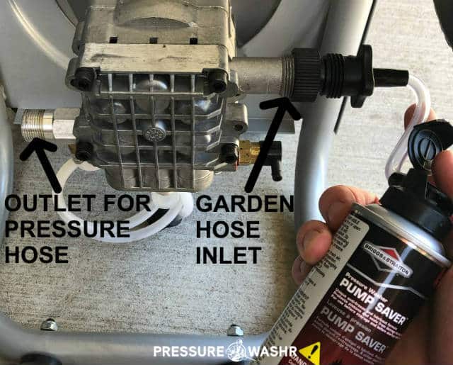 How to use pump saver on pressure washer